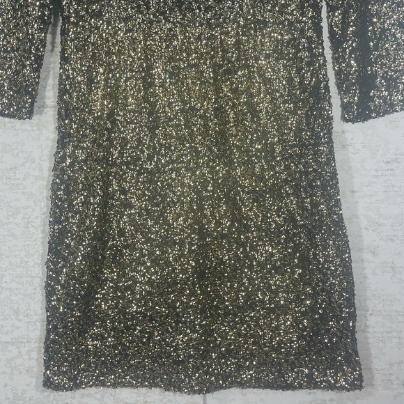 MM COUTURE BY MISS ME Sequined Dress Lined Tailored Back Zipper Sz L Cocktail - Picture 3 of 9
